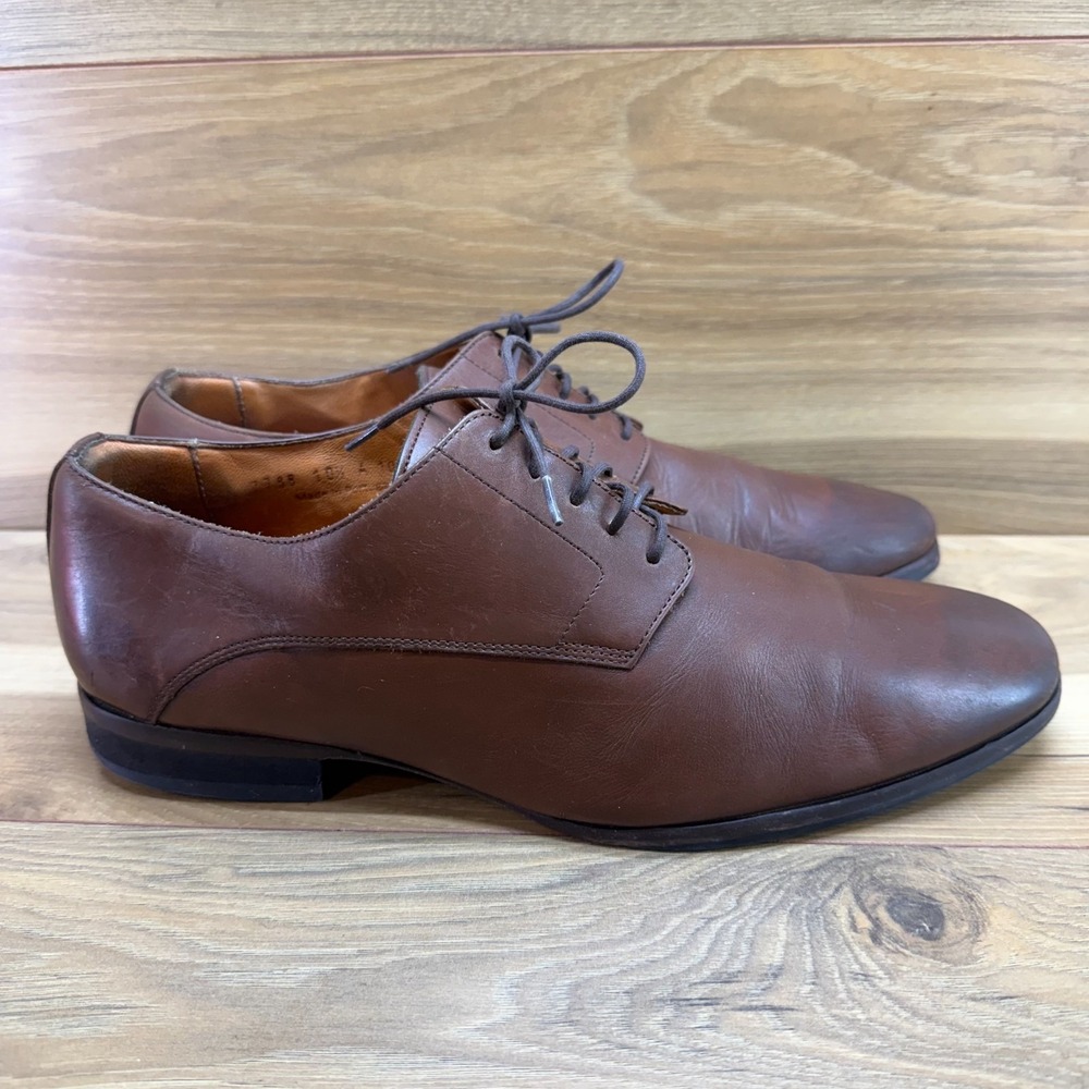 Wolf & Shepherd Bannister Plain Toe Derby Mens 10.5 D Brown Leather Dress Shoe